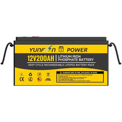ποιότητας 12V 200Ah LiFePO4 μπαταρία 0.5C φόρτιση εκφόρτιση 12.8V 2560Wh βαθύ κύκλο μπαταρία λιθίου με BMS 5000 κύκλους Αντικατάσταση μολύβδου για RV Ηλιακή Marine UPS Backup Power εργοστάσιο