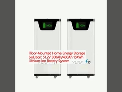 Διαλύματα αποθήκευσης ενέργειας στο σπίτι που τοποθετούνται στο πάτωμα: 51.2V 300Ah/400Ah 15KWh σύστημα μπαταρίας ιόντων λιθίου