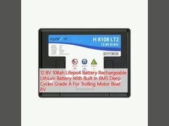 12.8V 108ah Lifepo4 μπαταρία επαναφορτιζόμενη μπαταρία λιθίου με ενσωματωμένο BMS βαθύ κύκλους βαθμού Α για τρολίνγκ μοτοσυκλέτα RV